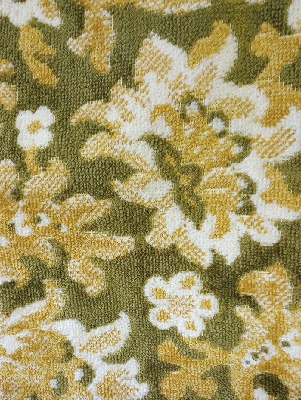 Vintage Retro Floral Open Front Vest. Olive Green, Gold & White. Medium? - Picture 2 of 3